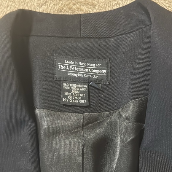 The J Peterman Company 100% Wool Classic Black Women's Blazer - Picture 9 of 14